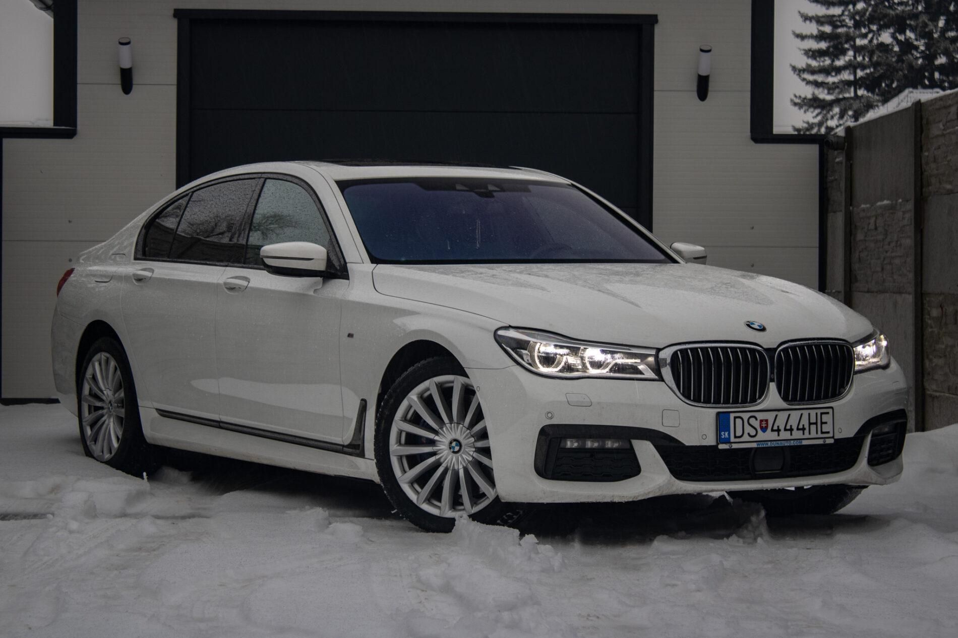 2018 BMW 740d, bílá sedan, 208 000 km